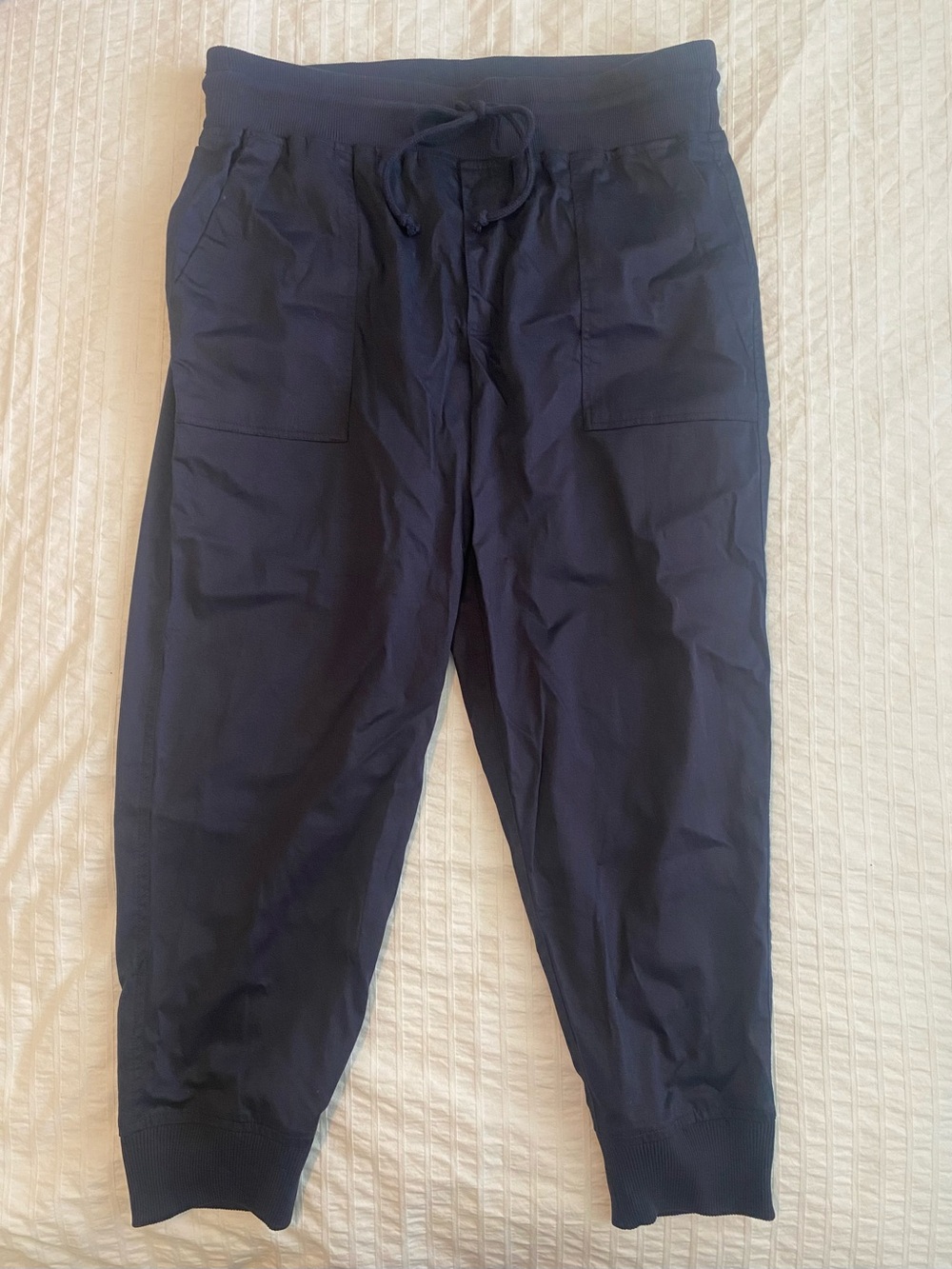 Women's Lou & Grey Navy Drawstring Jogger Pants with Ribbed Cuffs